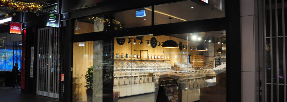 Aluminium/Frameless Shopfront with Auto Doors